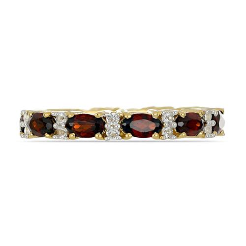 2.64 CT GARNET GOLD PLATED STERLING SILVER RINGS #VR034543